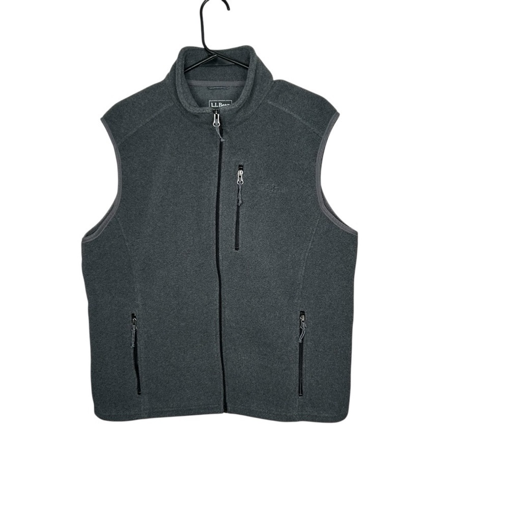 L.L. Bean Men's Charcoal Fleece Vest large